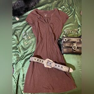 y2k brown banana republic mini dress